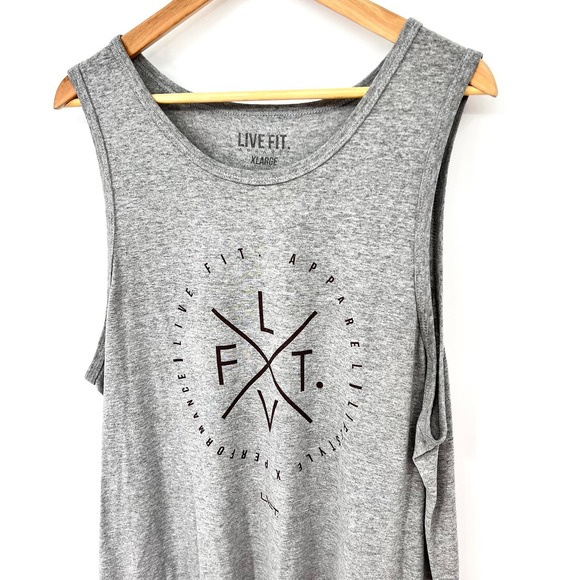 LIVE FIT Men's Gray Athletic Tank Top Size XL - Picture 3 of 4
